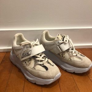 SSENSE MSGM snake skin sneakers
